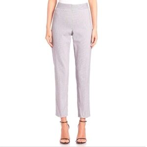 St. John Emma Black White Pinstripe Ankle Pants Sz 10